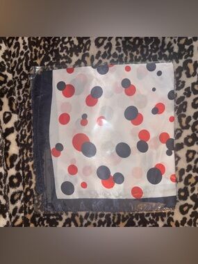 Polka Dot Square Scarf in Red and Navy